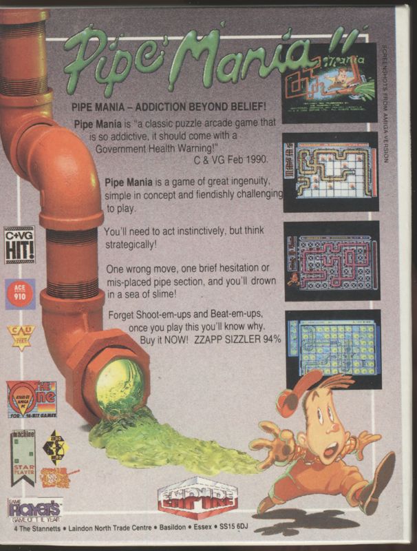 Back Cover for Pipe Dream (ZX Spectrum)