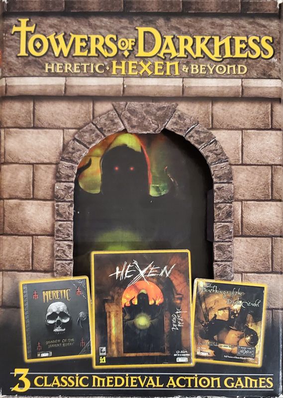 Front Cover for Towers of Darkness: Heretic, Hexen & Beyond (DOS)