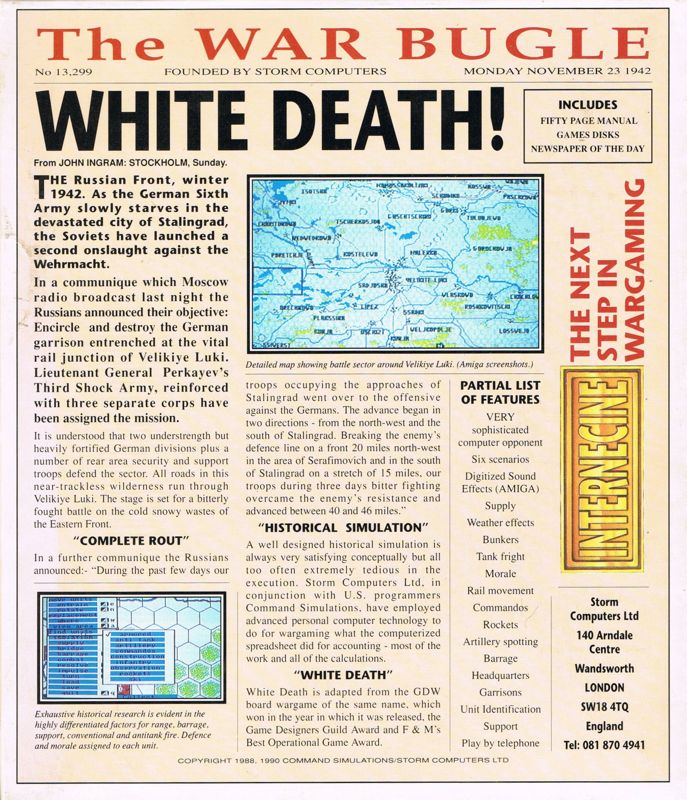 Back Cover for White Death (DOS) (Internecine release)