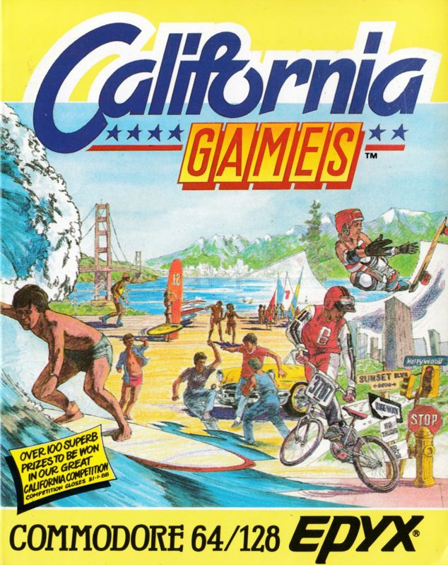 Front Cover for California Games (Commodore 64) (Alternate Tape Design)