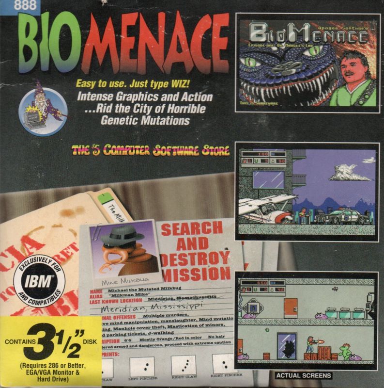 Front Cover for Bio Menace (DOS) (The 5$ Computer Software 3.5" shareware release )