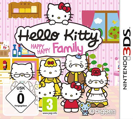Front Cover for Hello Kitty: Happy Happy Family (Nintendo 3DS) (download release)