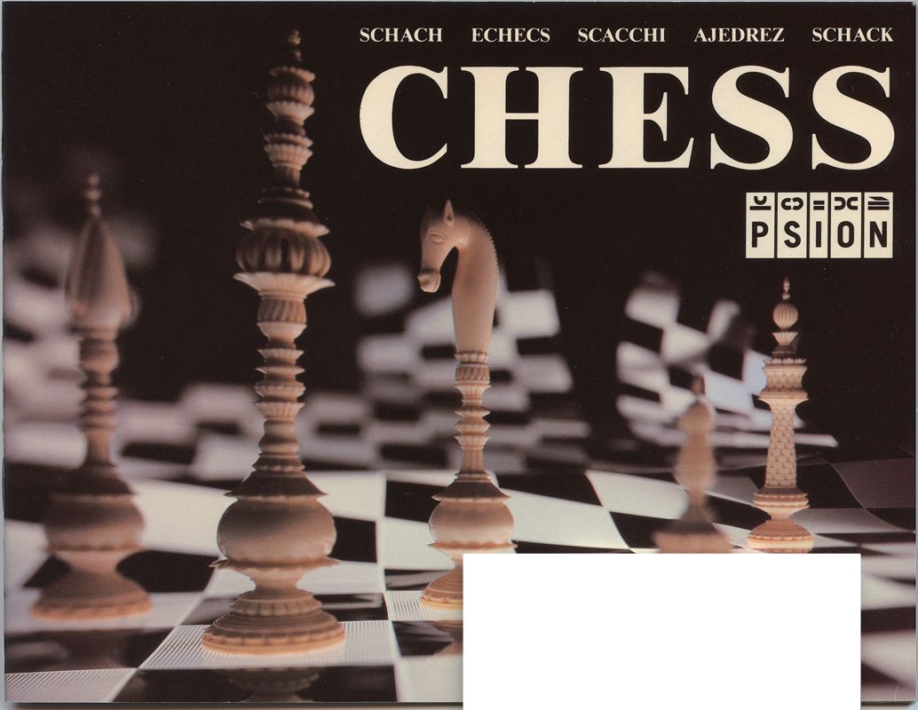 Manual for Psion Chess (Macintosh): front (the white rectangle is a part cut out because of overlapà