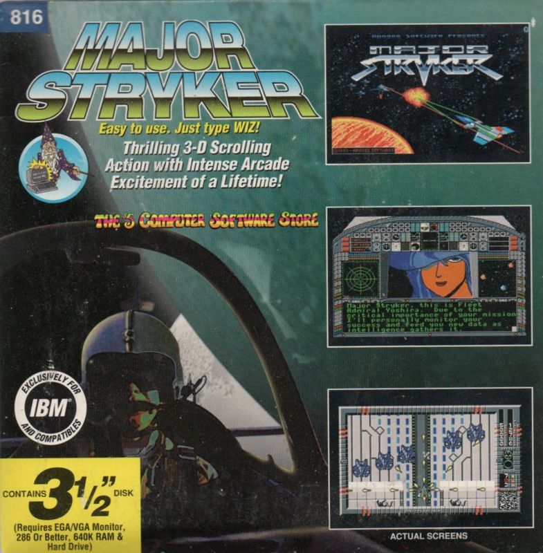 Front Cover for Major Stryker (DOS) (The 5$ Computer Software 3.5" shareware release)
