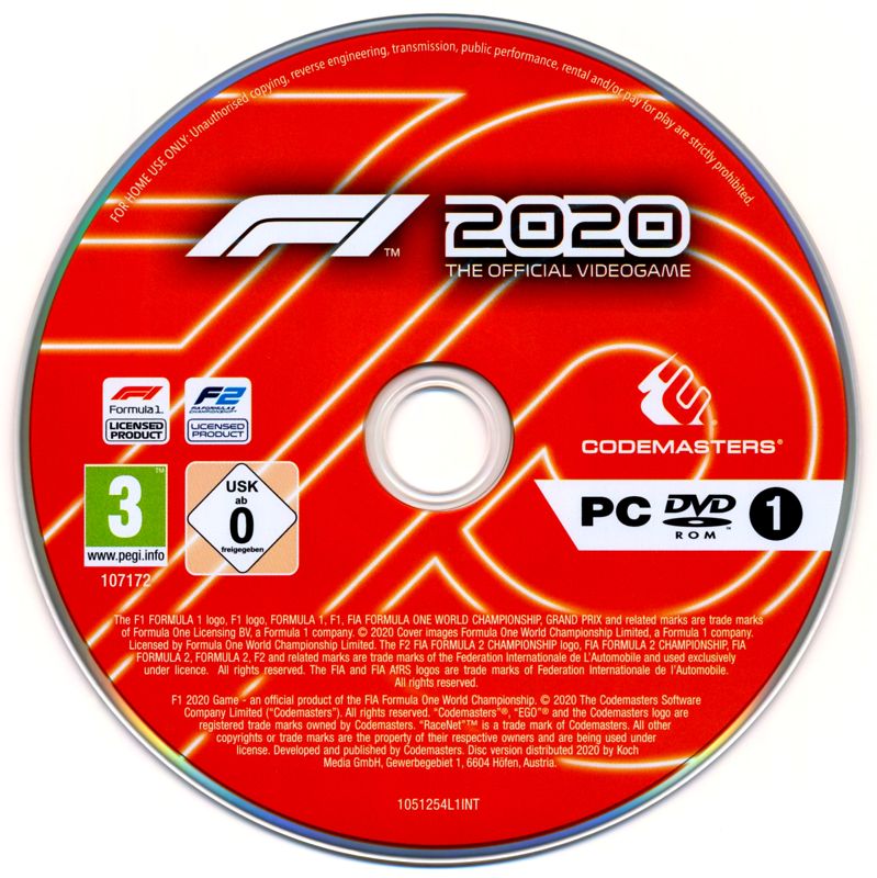 Media for F1 2020 (Deluxe Schumacher Edition) (Windows): Disc 1