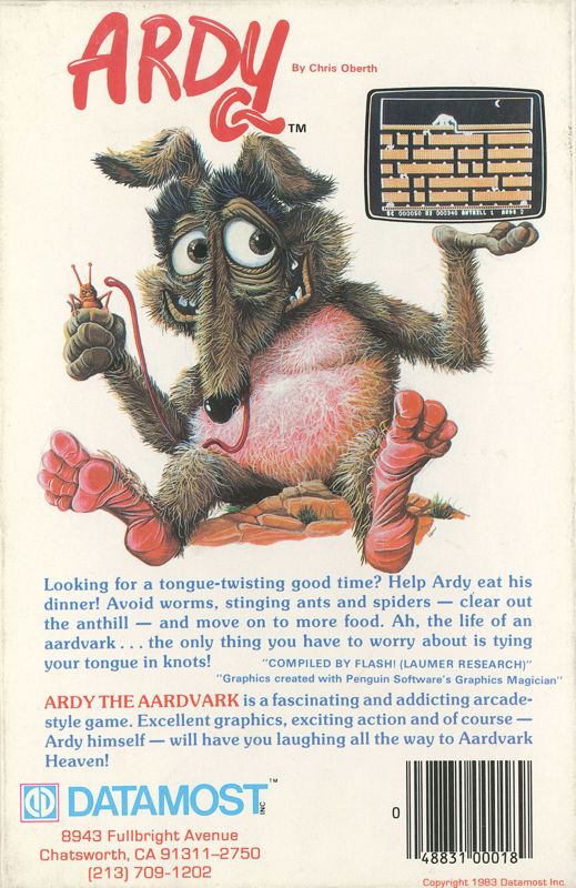 Back Cover for Ardy (Apple II)