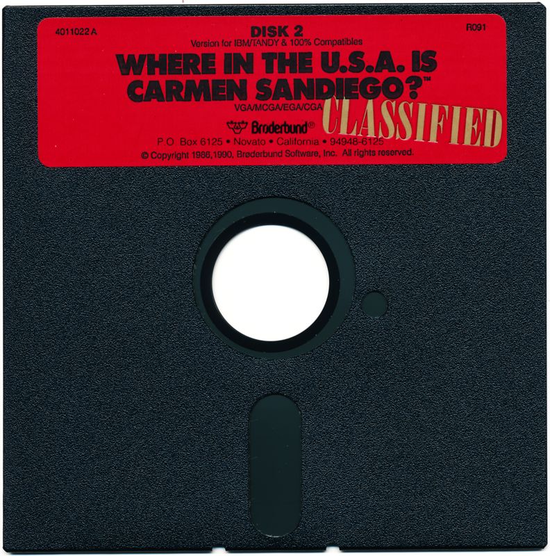 Media for Where in the U.S.A. Is Carmen Sandiego? (Enhanced) (DOS): 5.25" Disk 2