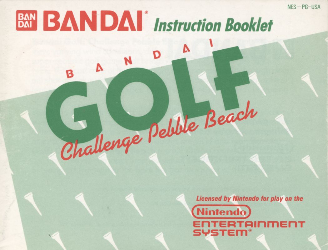 Manual for Bandai Golf: Challenge Pebble Beach (NES): Front