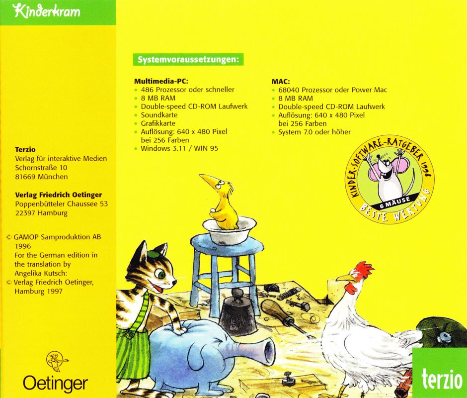 Other for Pettson o Findus i snickarbon (Macintosh and Windows 16-bit): Jewel Case - Back