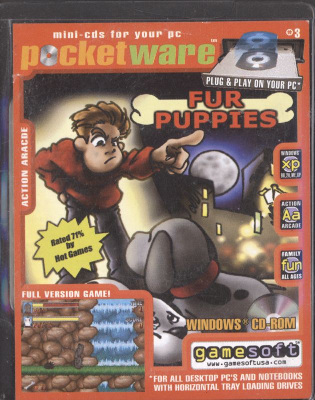 Front Cover for Fur Puppies (Windows) (Gamesoft Publishing Pocketware edition, business card-sized sleeve and mini CD-ROM)