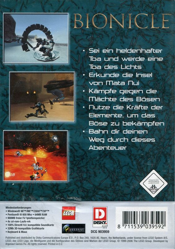 Back Cover for Bionicle (Windows)
