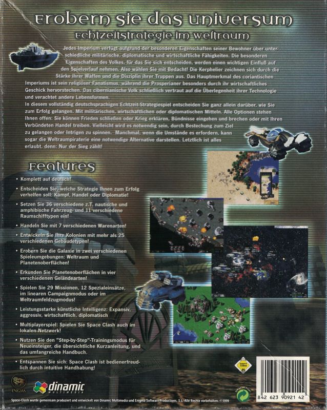 Back Cover for Space Clash: The Last Frontier (Windows)