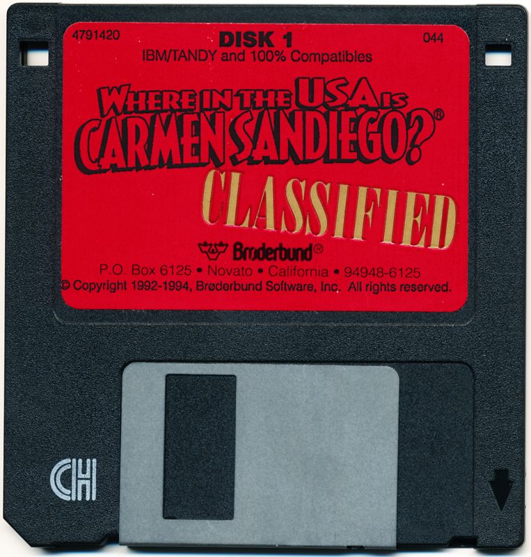 Media for Where in the USA Is Carmen Sandiego? (Deluxe Edition) (DOS): Disk 1