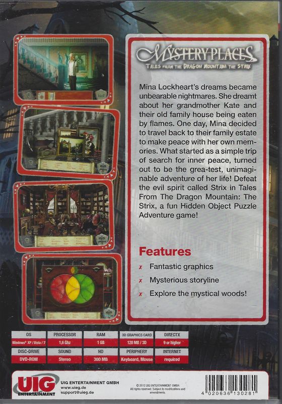 Back Cover for Tales from the Dragon Mountain: The Strix (Windows)