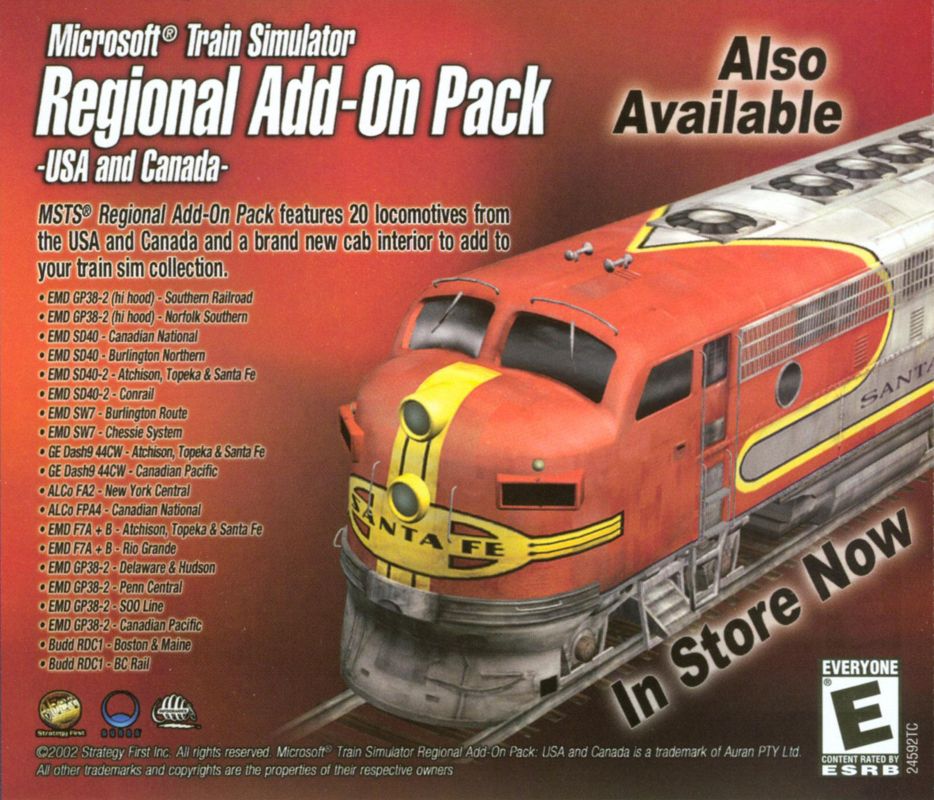 Other for Microsoft Train Simulator: Paint Shed (Windows): Jewel Case - Back