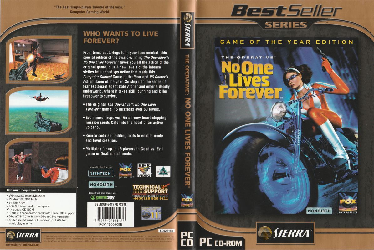 Full Cover for The Operative: No One Lives Forever - Game of the Year Edition (Windows) (BestSeller Series release)