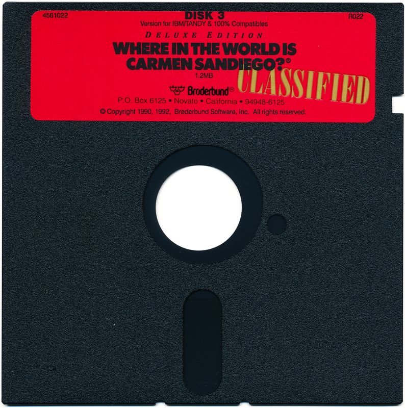 Media for Where in the World Is Carmen Sandiego? (Deluxe Edition) (DOS) (Dual media release): 5.25" Disk 3