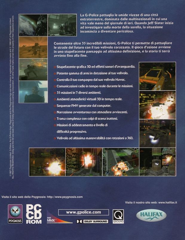 Back Cover for G-Police (Windows)