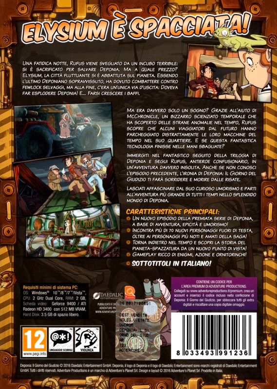 Back Cover for Deponia Doomsday (Windows)
