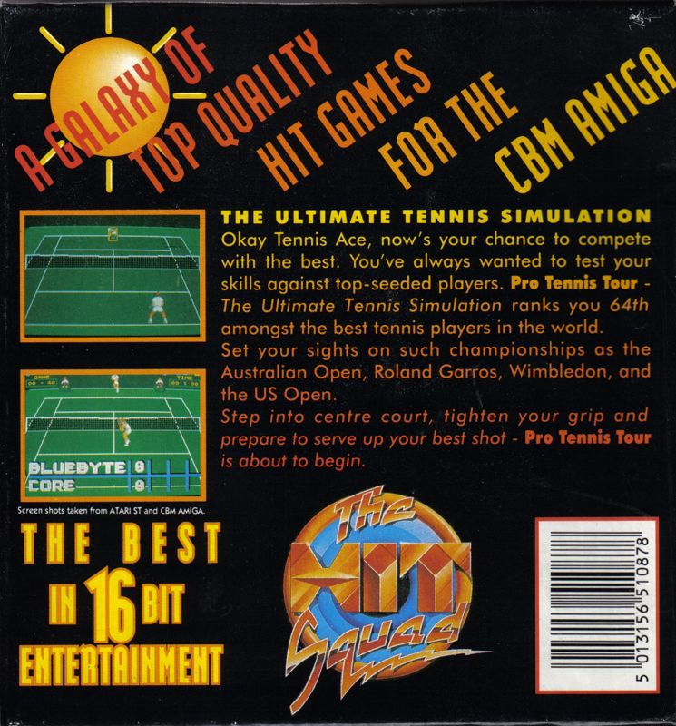 Back Cover for Pro Tennis Tour (Amiga) (Hit Squad release)