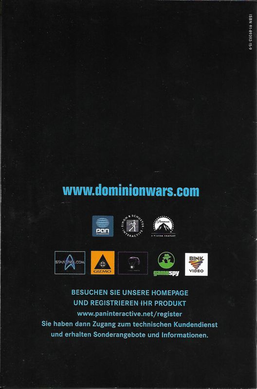 Manual for Star Trek: Deep Space Nine - Dominion Wars (Windows): Back