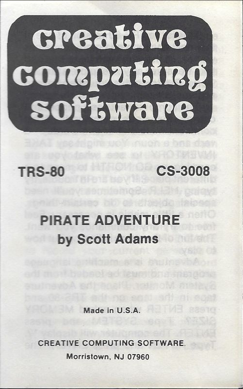 Manual for Pirate Adventure (TRS-80)