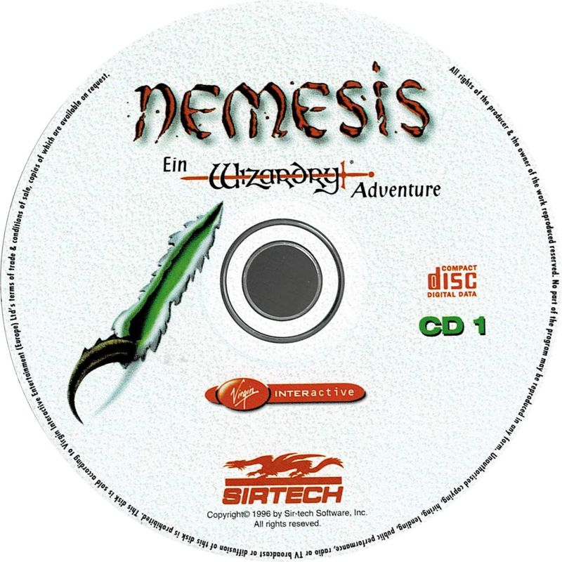 Media for Nemesis: The Wizardry Adventure (DOS): Disc 1