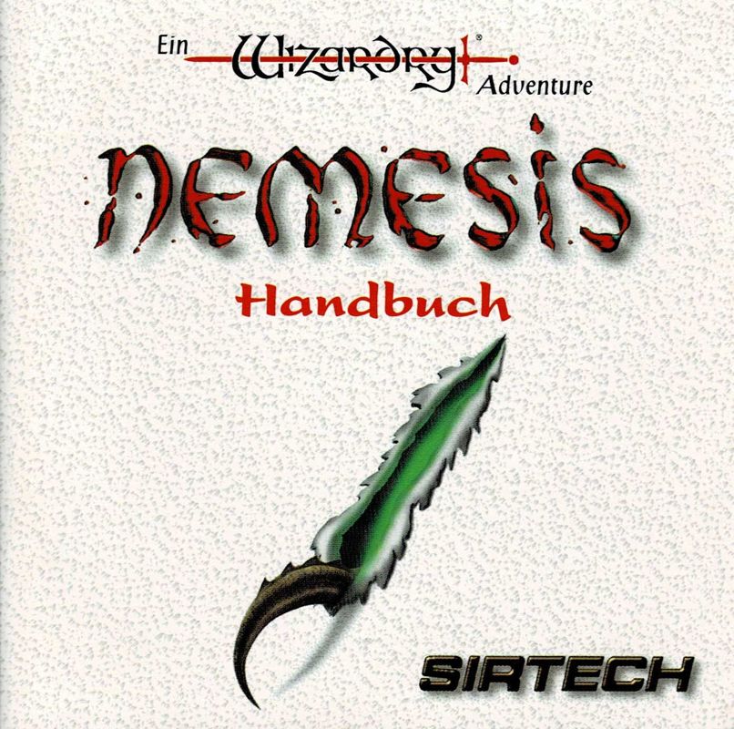 Manual for Nemesis: The Wizardry Adventure (DOS): Front