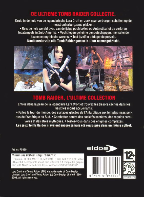 Back Cover for Lara Croft: Tomb Raider Collection (DOS and Windows)
