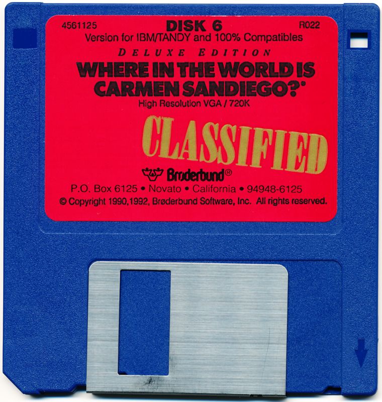 Media for Where in the World Is Carmen Sandiego? (Deluxe Edition) (DOS) (Dual media release): 3.5" Disk 6