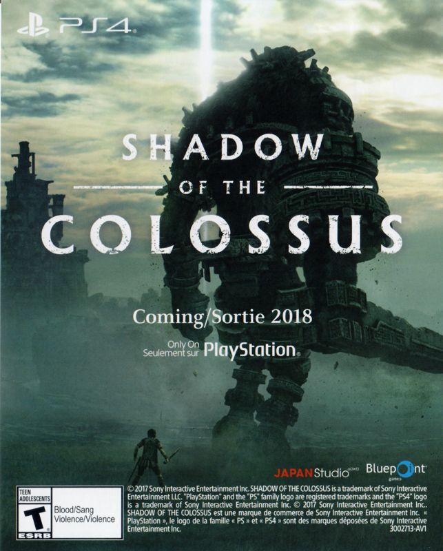 Advertisement for Horizon: Zero Dawn - Complete Edition (PlayStation 4): Shadow of the Colossus promo card