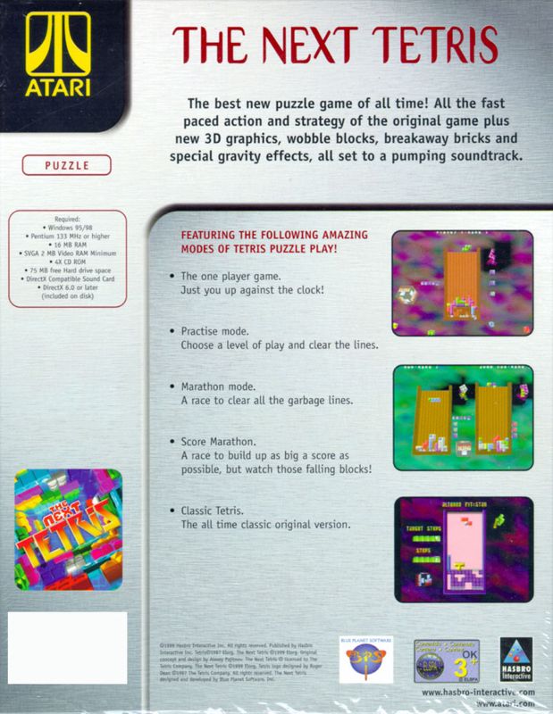 Back Cover for The Next Tetris (Windows)