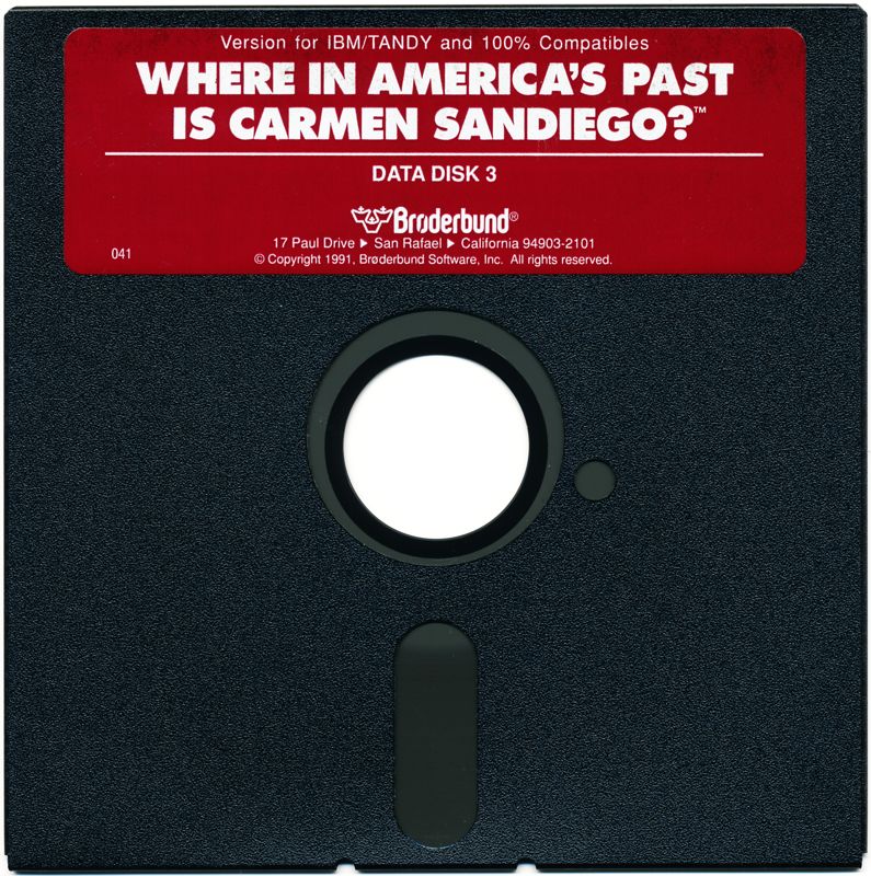 Media for Where in America's Past Is Carmen Sandiego? (DOS) (Dual media release): 5.25" Data Disk 3