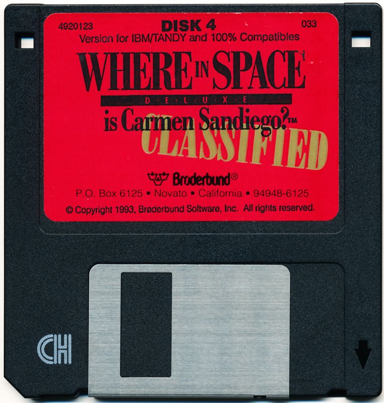 Media for Where in Space Is Carmen Sandiego?: Deluxe (DOS): Disk 4