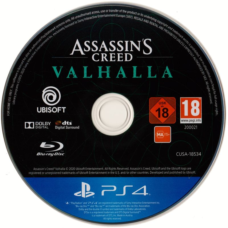 PS4 Assassin's Creed Valhalla (PlayStation 4, 2020) No Manual