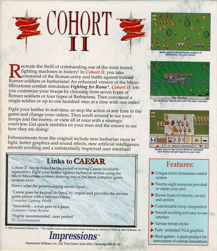 Back Cover for Cohort II (DOS)