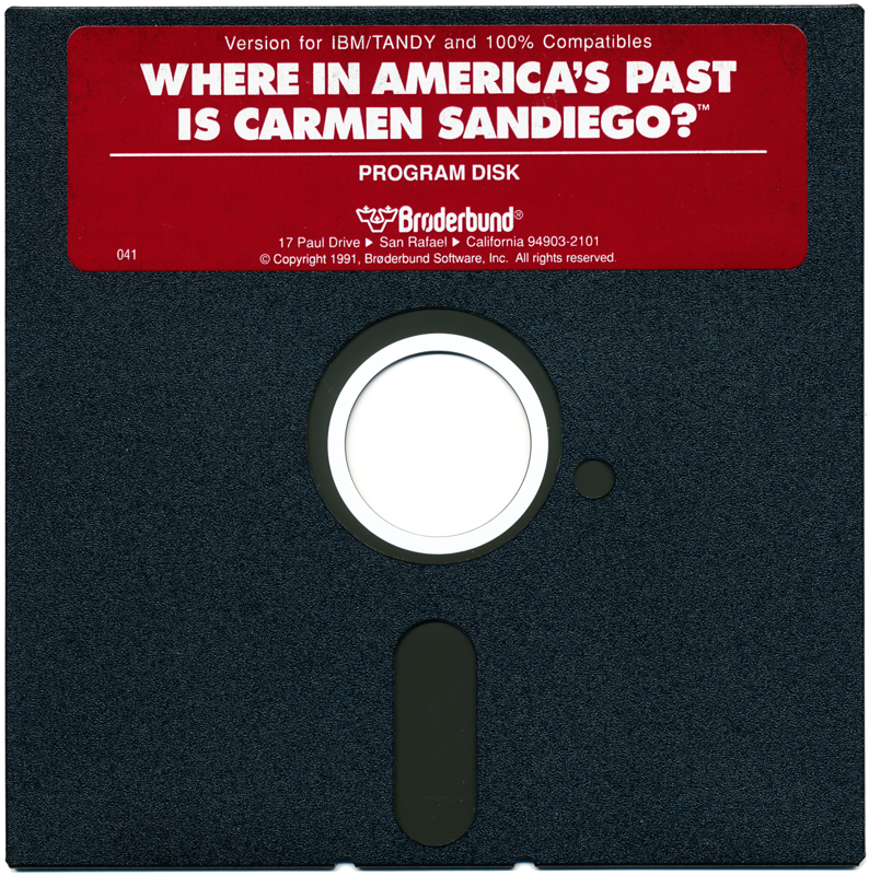 Media for Where in America's Past Is Carmen Sandiego? (DOS) (Dual media release): 5.25" Program Disk