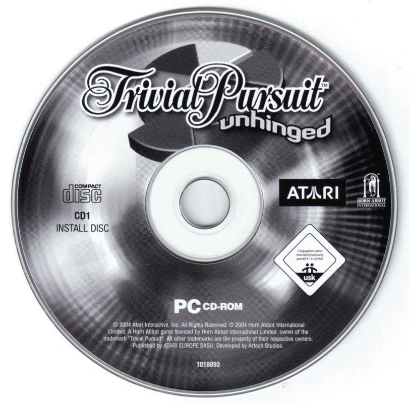 Media for Trivial Pursuit: Unhinged (Windows): Disk 1: Install Disk