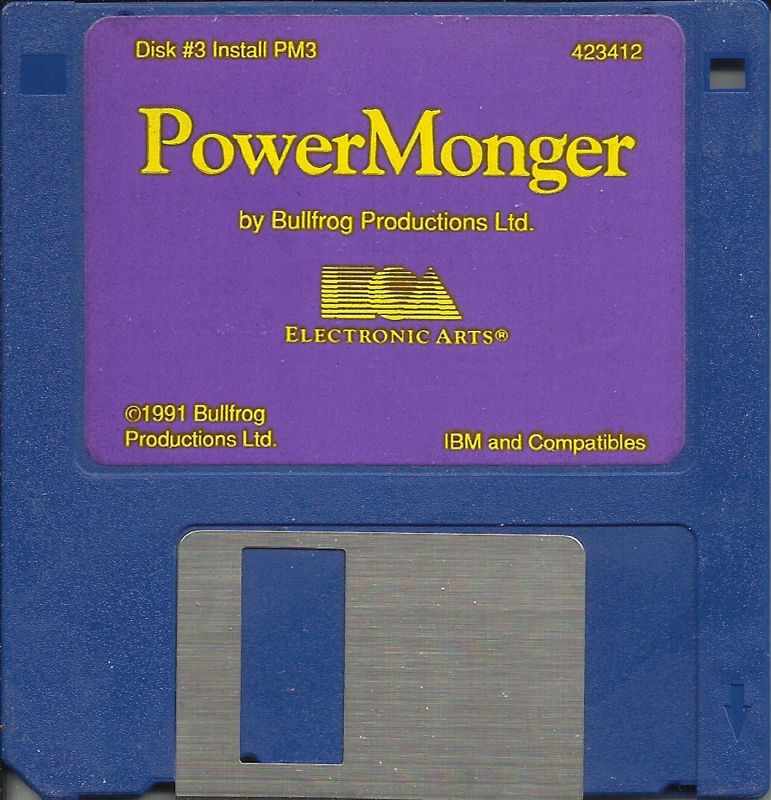 Media for PowerMonger (DOS) (3.5" Disk version): Disk 3