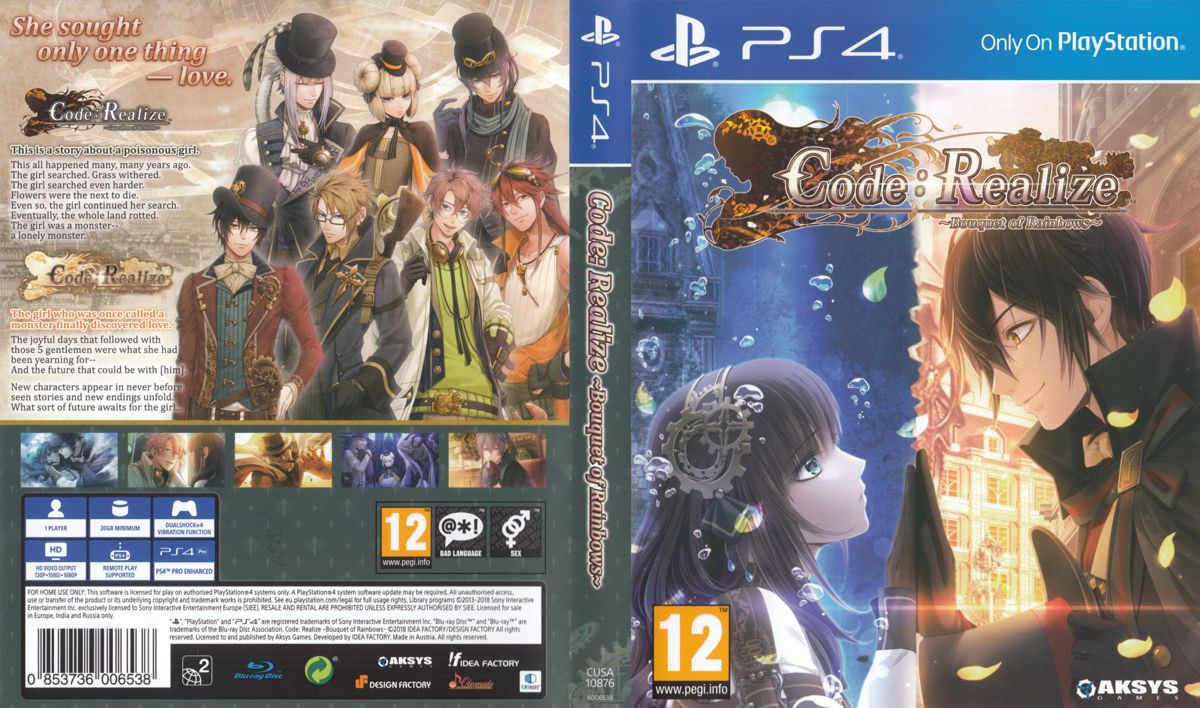 Full Cover for Code: Realize - Bouquet of Rainbows (PlayStation 4)
