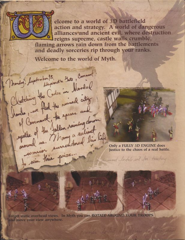 Inside Cover for Myth: The Total Codex (Macintosh and Windows): Left