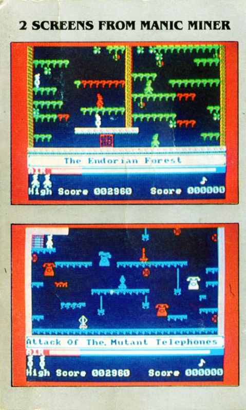 Inside Cover for Manic Miner (Amstrad CPC)