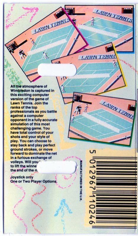 Back Cover for Grand Prix Tennis (Commodore 64)