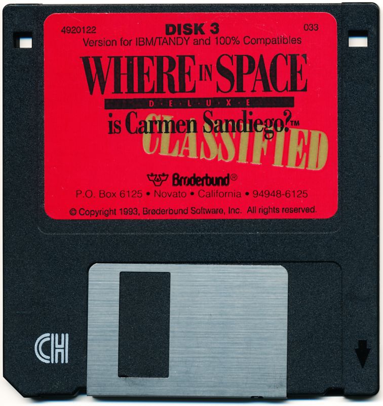 Media for Where in Space Is Carmen Sandiego?: Deluxe (DOS): Disk 3
