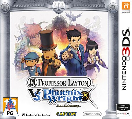 Front Cover for Professor Layton VS Phoenix Wright: Ace Attorney (Nintendo 3DS) (download release)
