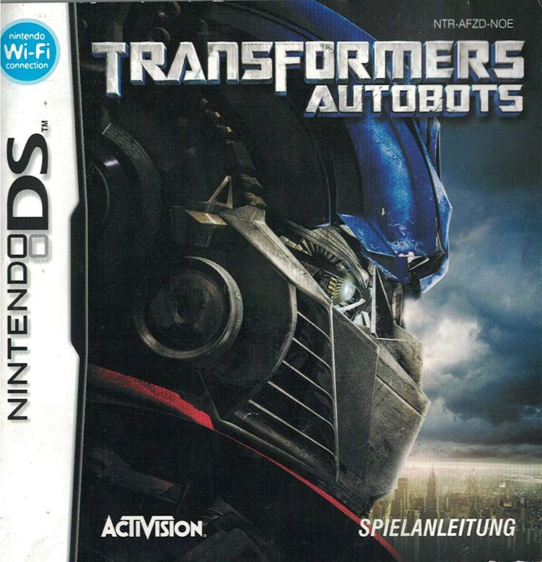 Manual for Transformers: Autobots (Nintendo DS): Front