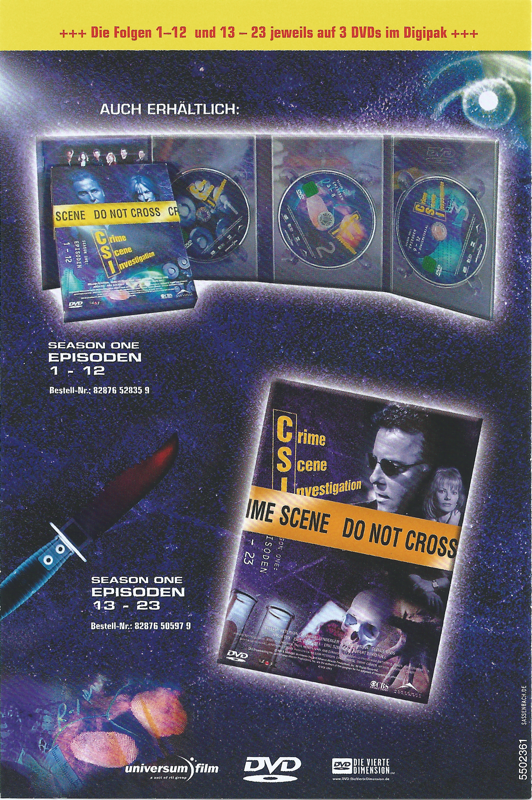 Advertisement for CSI: Crime Scene Investigation - Dark Motives (Windows): Back