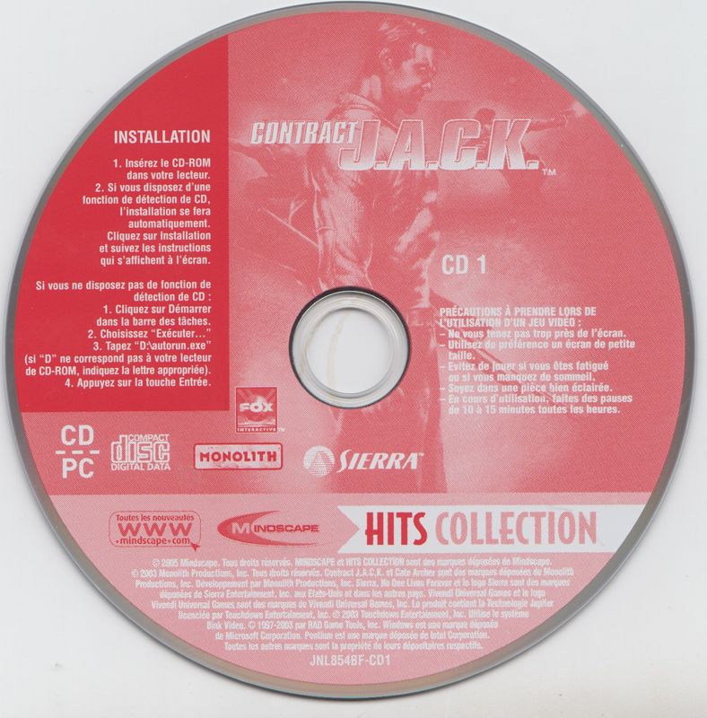 Media for Contract J.A.C.K. (Windows) ("Hits Collection" release (Mindscape 2005)): Disc 1