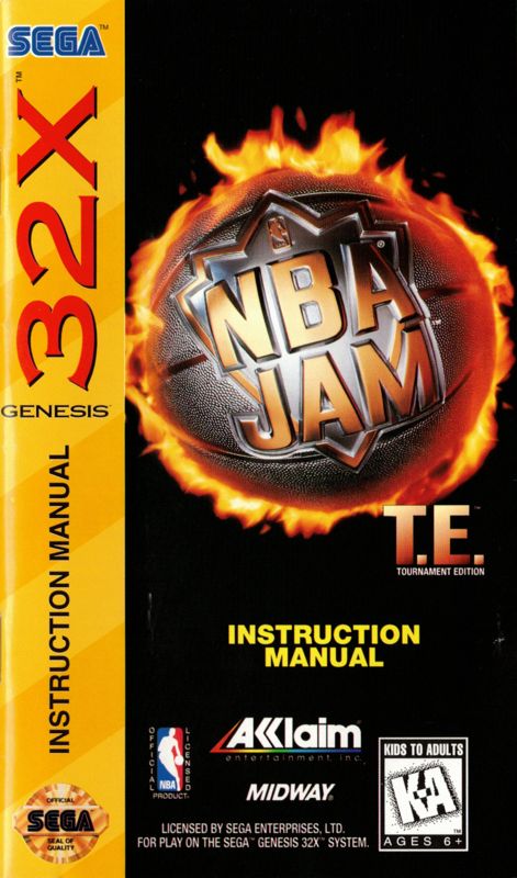 Manual for NBA Jam Tournament Edition (SEGA 32X): Front