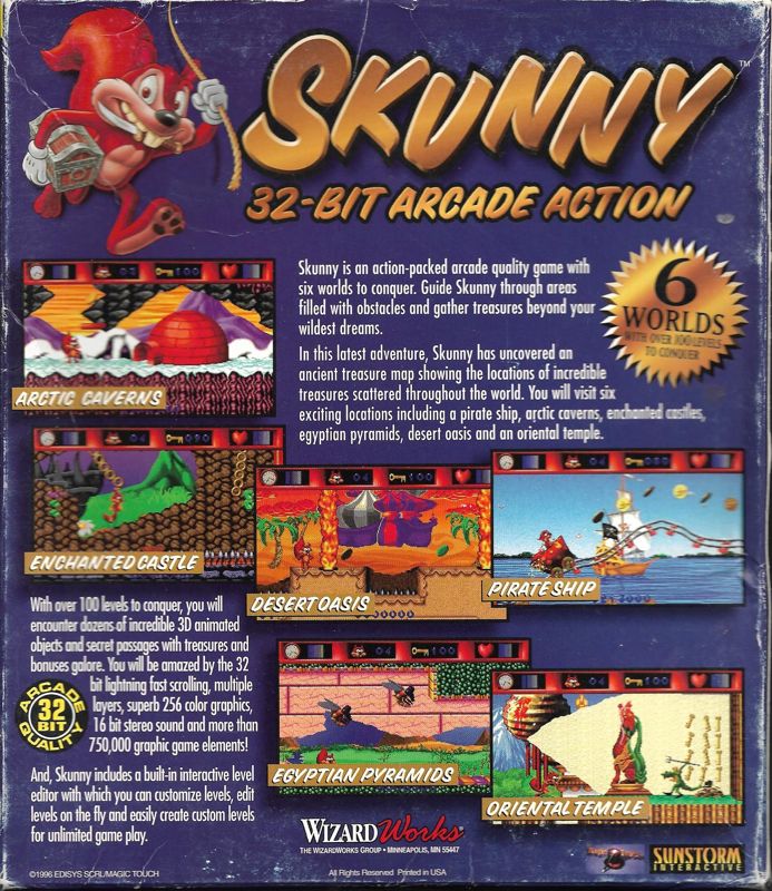 Back Cover for Skunny: Special Edition (DOS)